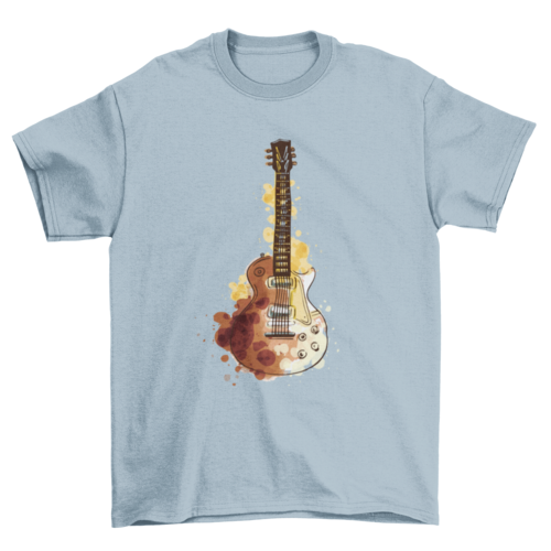 Watercolor Guitar T-shirt Design