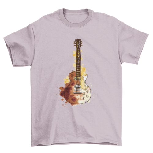 Watercolor Guitar T-shirt Design