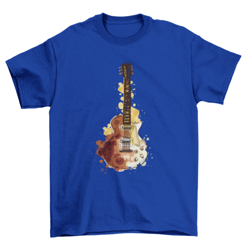 Watercolor Guitar T-shirt Design