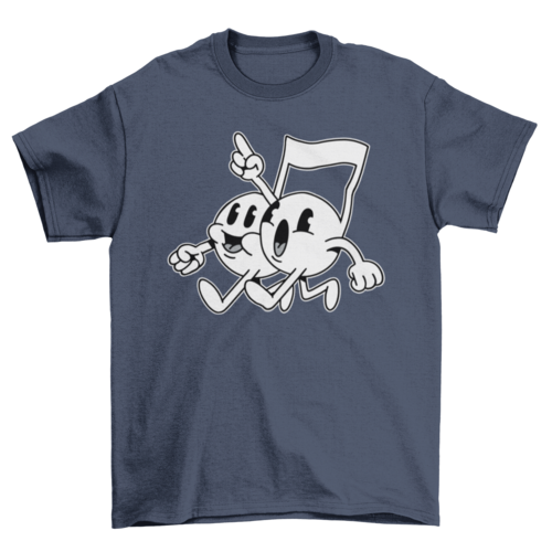 Music notes cartoon t-shirt