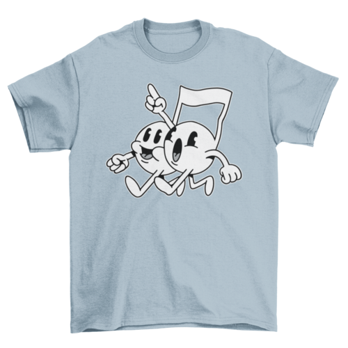 Music notes cartoon t-shirt