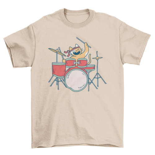 Drummer cat t-shirt
