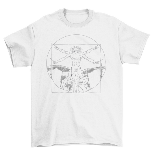 Vitruvian drummer man t-shirt