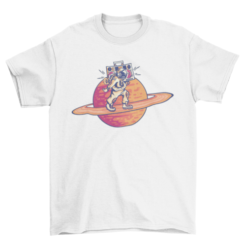 Saturn astronaut t-shirt