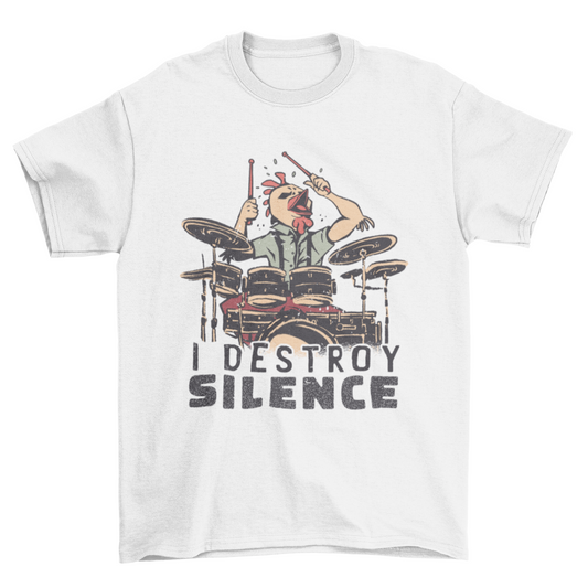 I destroy silence t-shirt design