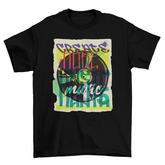 Vinyl record urban graffiti t-shirt design