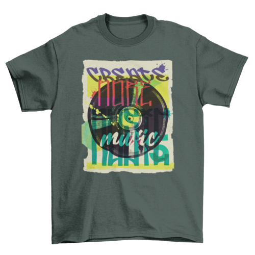 Vinyl record urban graffiti t-shirt design