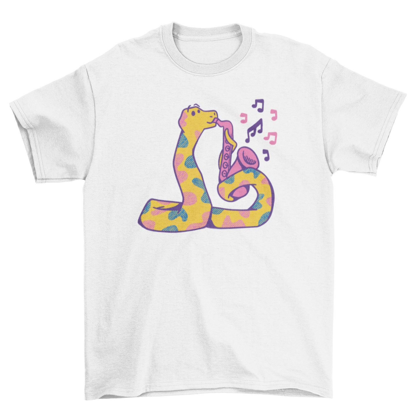 Colorful snake saxophone t-shirt