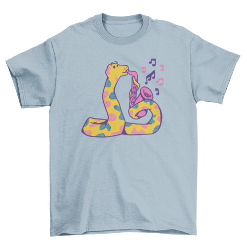 Colorful snake saxophone t-shirt