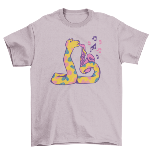 Colorful snake saxophone t-shirt