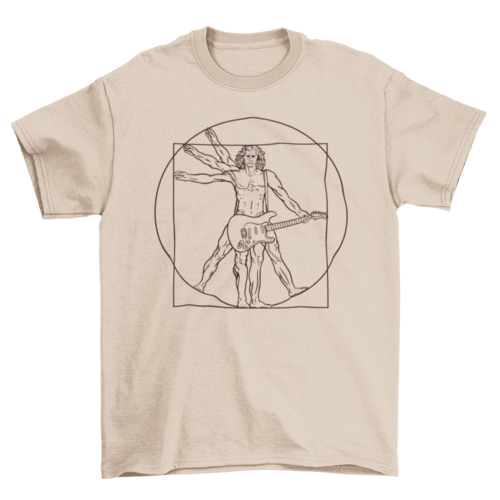 Vitruvian man guitar t-shirt