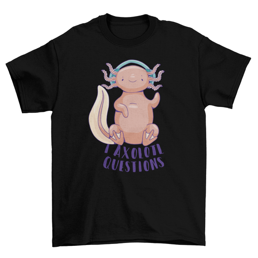 Axolotl animal with headphones t-shirt