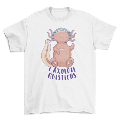 Axolotl animal with headphones t-shirt