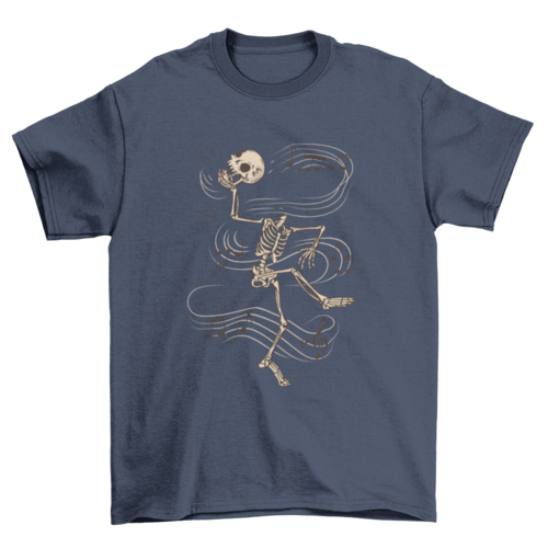 Dancing skeleton cartoon t-shirt