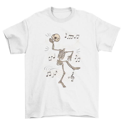 Dancing skeleton cartoon t-shirt