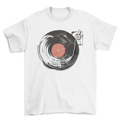 Vinyl record playing retro vintage music t-shirt