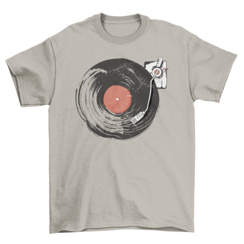 Vinyl record playing retro vintage music t-shirt