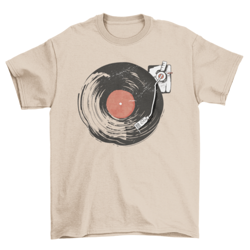 Vinyl record playing retro vintage music t-shirt