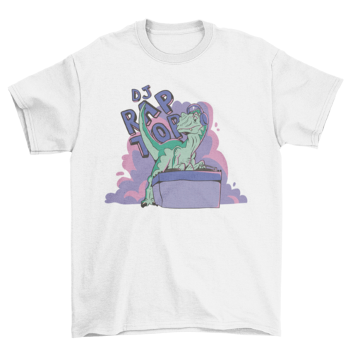 DJ velociraptor dinosaur t-shirt