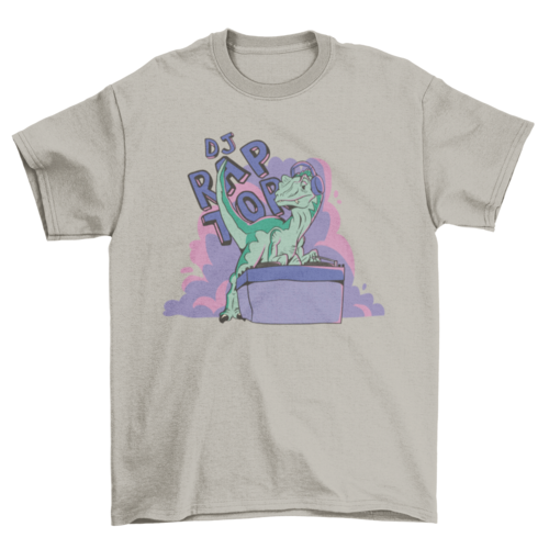 DJ velociraptor dinosaur t-shirt