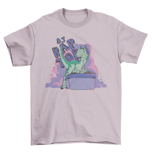 DJ velociraptor dinosaur t-shirt