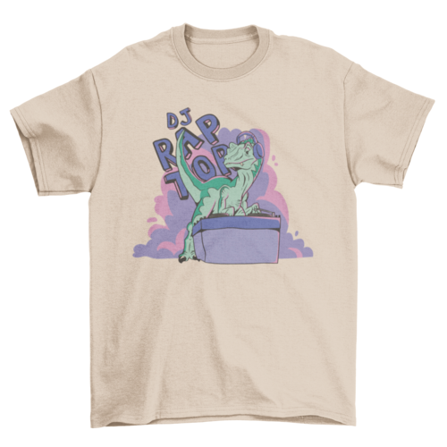 DJ velociraptor dinosaur t-shirt