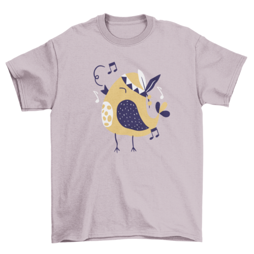 Singing flat bird t-shirt design