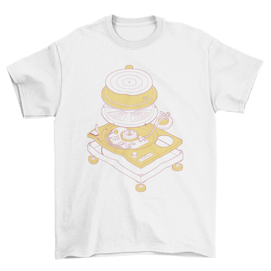 Turntable exploded view t-shirt