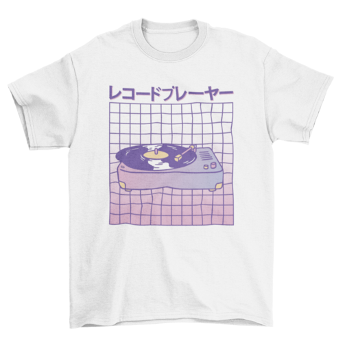 Vaporwave record player t-shirt design
