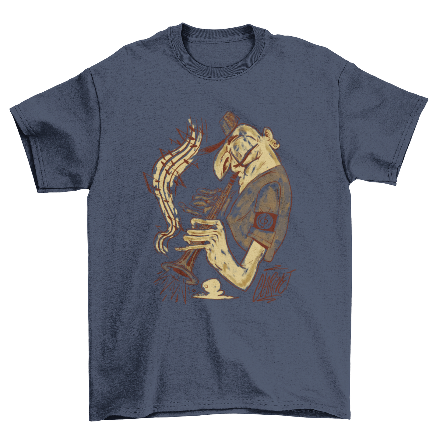 Trumpet cartoon musician t-shirt design