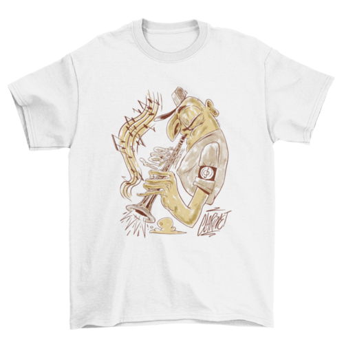 Trumpet cartoon musician t-shirt design