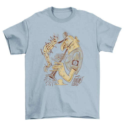 Trumpet cartoon musician t-shirt design