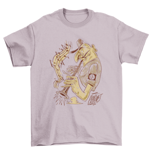 Trumpet cartoon musician t-shirt design