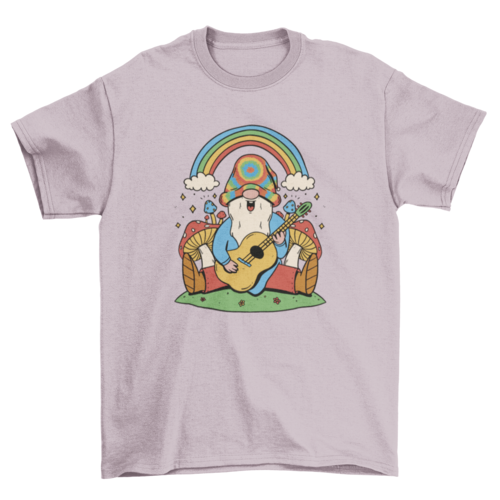 Hippie playing guitar t-shirt