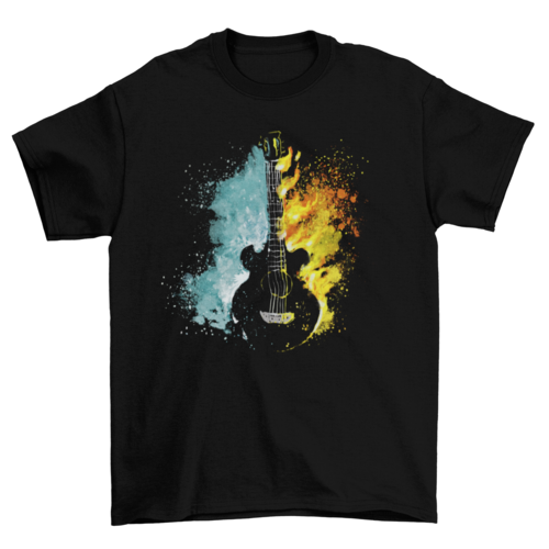 Fire and water guitar t-shirt