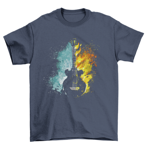 Fire and water guitar t-shirt