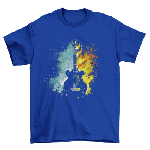 Fire and water guitar t-shirt