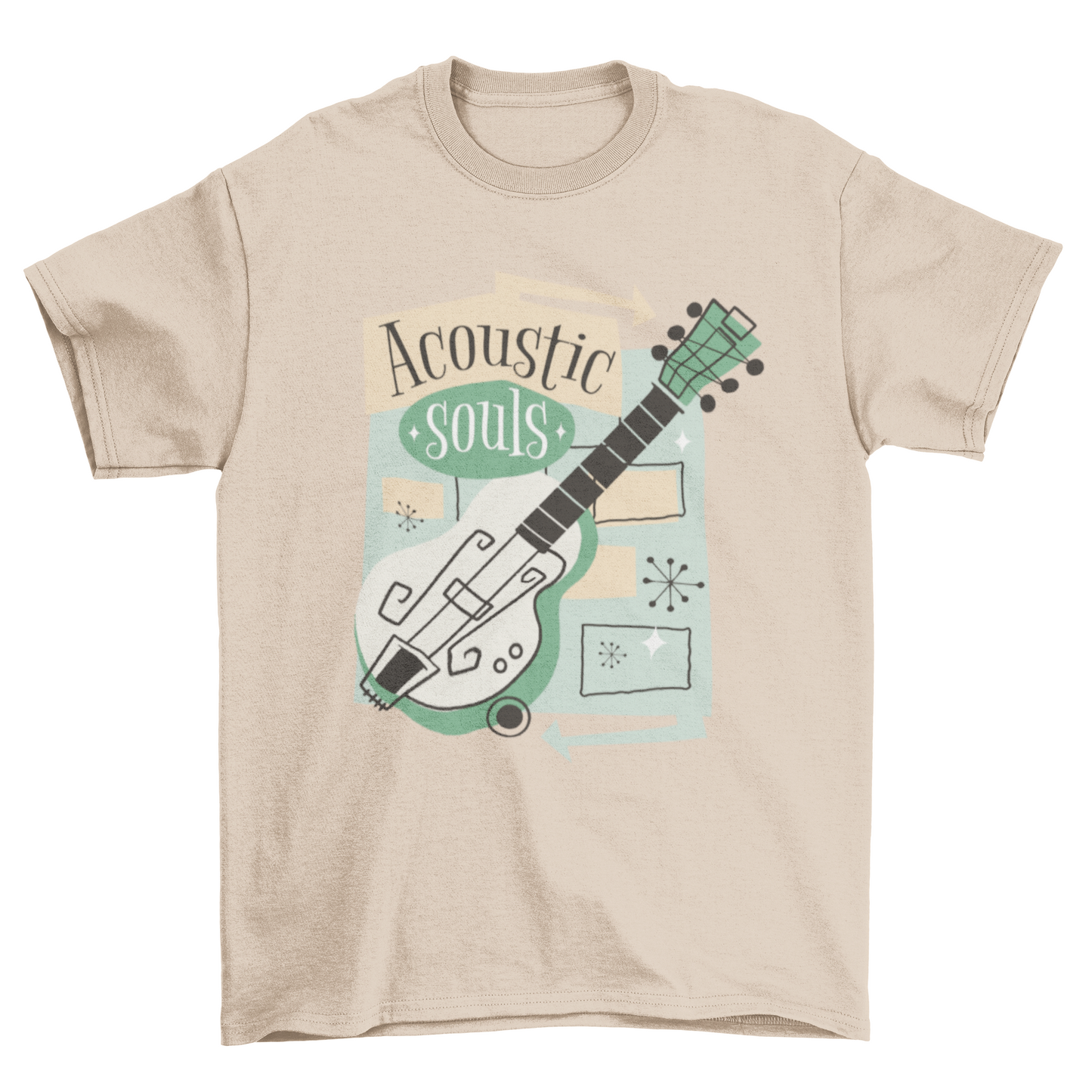 Vintage guitar music instrument t-shirt