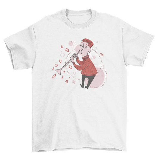 Retro clarinet cartoon t-shirt