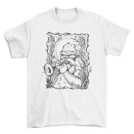 Big foot playing trumpet t-shirt