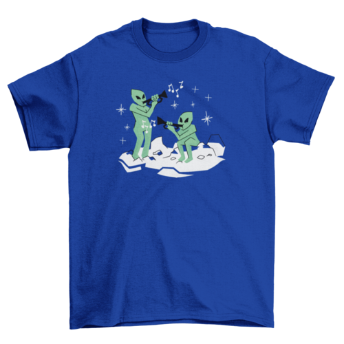 Aliens playing trumpets t-shirt