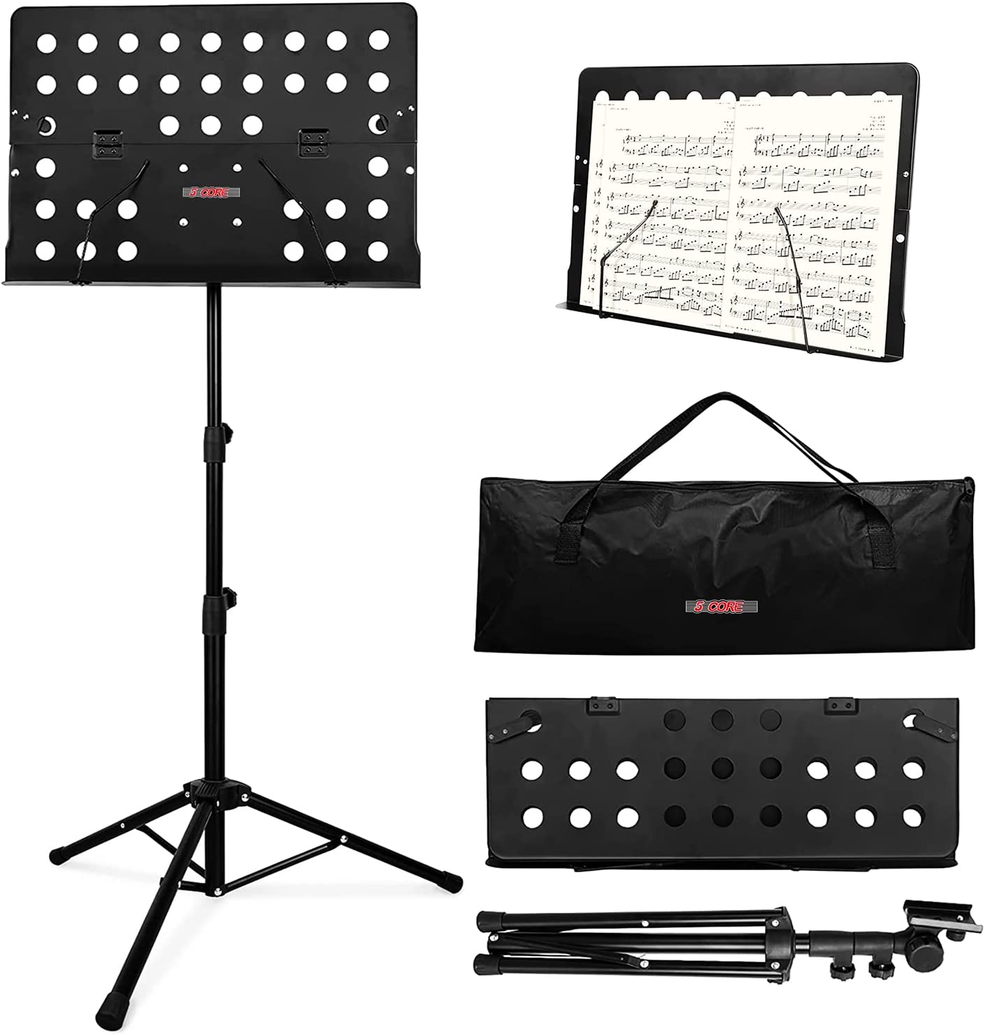 Music Stand for Sheet Music Folding Portable Stands Light Weight