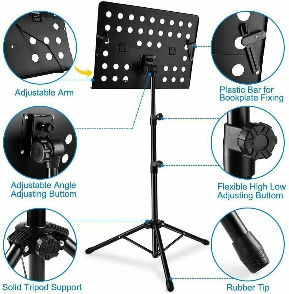Music Stand for Sheet Music Folding Portable Stands Light Weight