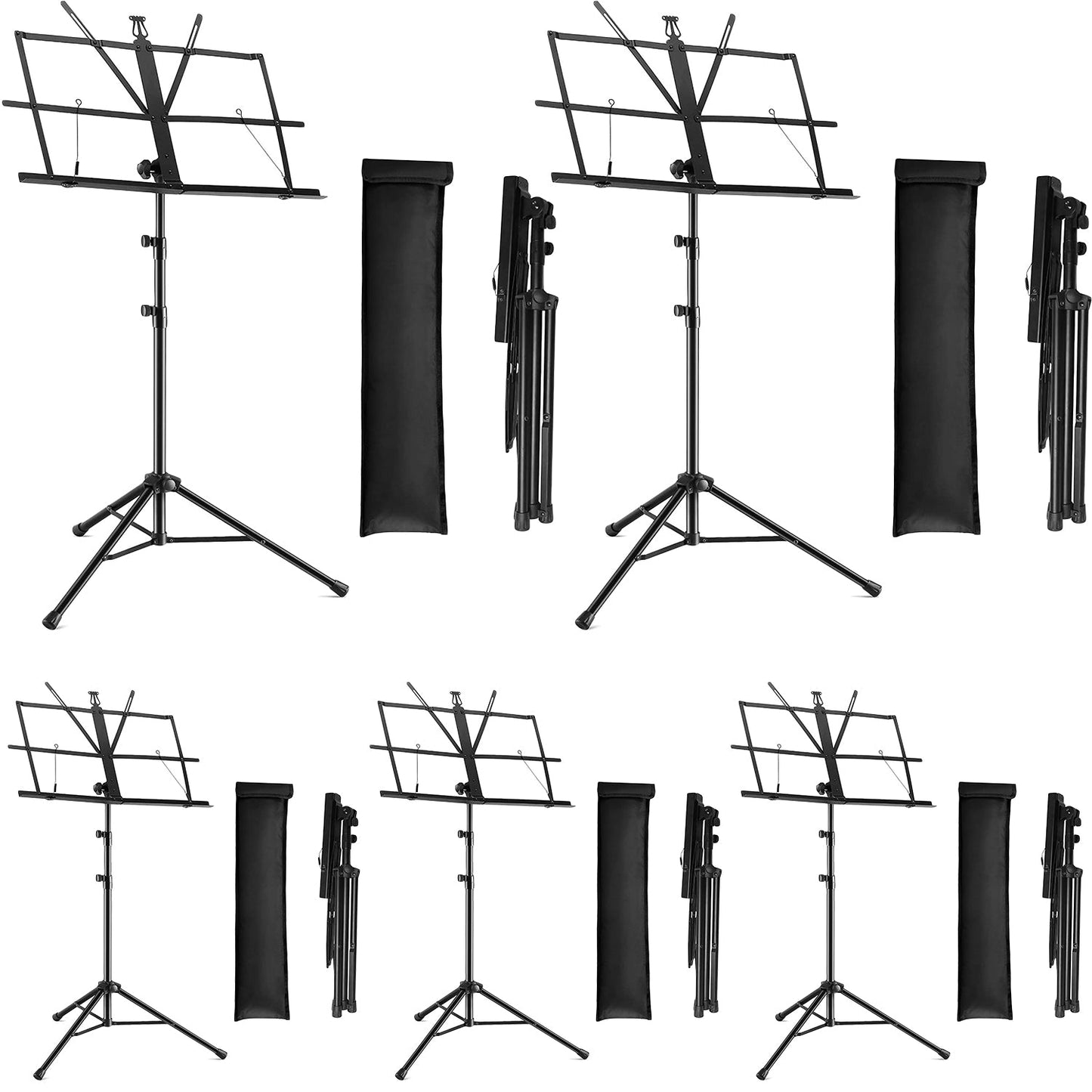 5 Core Music Stand for Sheet Music Folding Portable Stands Light