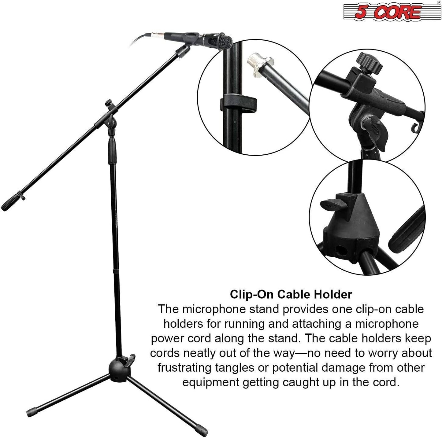 5 Core 360 Rotating Microphone Stand Boom Arm Foldable Tripod with
