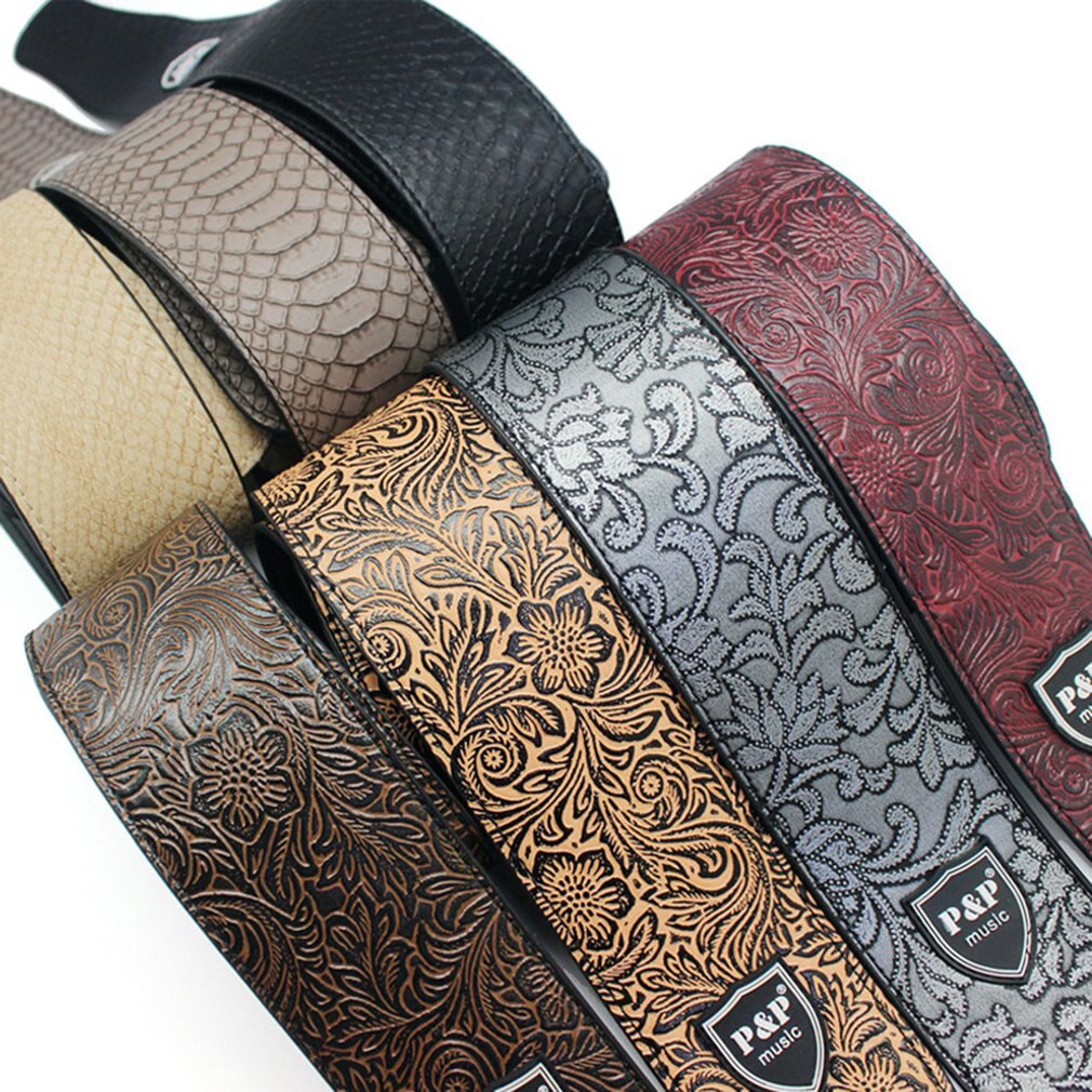 2021 NEW P&P Leather Genuine Guitar Strap 2.5 Inch Adjustable Soft