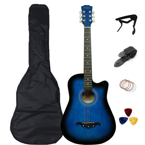 41/38 Inch Acoustic Guitar for Travel Beginners Adults Kit with Capo